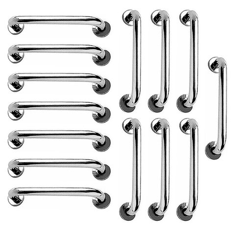 Barra de Apoio 40cm Inox Kit 14 Unidades Idoso Gestante Cadeirante Casa Banheiro Box Quarto Suporte 