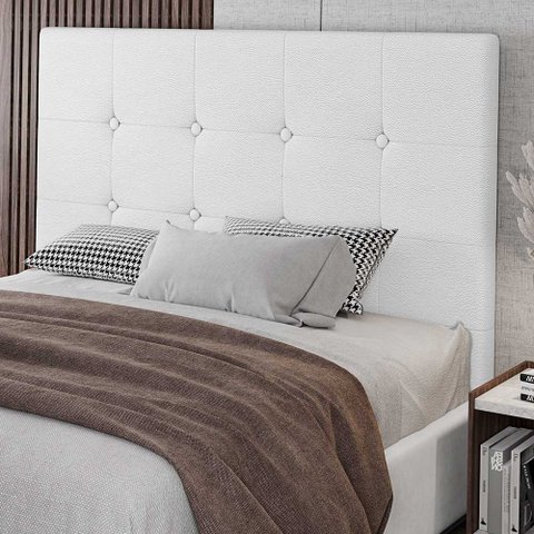 Cabeceira Cama Box Casal Luana 140cm Sintético Branco - Abmaza