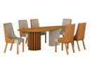 Ver imagem 1 de Conjunto Sala de Jantar Mesa Orgânica 200cm 6 Cadeiras Belle sem Tampo Vidro Cinamomo/Off White/Sint