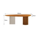 Ver imagem 5 de Conjunto Sala de Jantar Mesa Orgânica 200cm 6 Cadeiras Belle sem Tampo Vidro Cinamomo/Off White/Sint