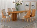 Ver imagem 7 de Conjunto Sala de Jantar Mesa Orgânica 200cm 6 Cadeiras Belle sem Tampo Vidro Cinamomo/Off White/Sint