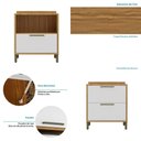 Ver imagem 3 de Balcão de Cozinha com 1 Porta e 1 Gavetão e Tampo 100% Mdf Syrah Rio Doce Amendoa-branco