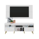 Ver imagem 1 de Rack Retrô com Painel para TV até 65" Multimóveis Flórida FG3133 Branco/Natural