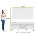 Ver imagem 7 de Rack Retrô com Painel para TV até 65" Multimóveis Flórida FG3133 Branco/Natural