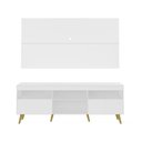 Ver mais imagens de Rack Retrô com Painel para TV até 65" Multimóveis Flórida FG3133 Branco/Natural