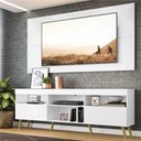 Ver imagem 3 de Rack Retrô com Painel para TV até 65" Multimóveis Flórida FG3133 Branco/Natural