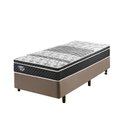 Ver imagem 1 de Cama Box Solteiro 88x188 Linho Marrom com Colchão Mola Verticoil