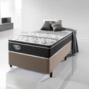 Ver imagem 2 de Cama Box Solteiro 88x188 Linho Marrom com Colchão Mola Verticoil