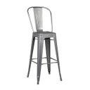 Ver imagem 1 de Banqueta Alta com Encosto Iron Industrial Cinza