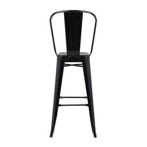 Banqueta Alta com Encosto Iron Industrial 