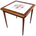Ver imagem 3 de Cj Mesa Madeira Azulejo 80x80cm - Base 4pé 78cm + 4 Cadeiras 43 - Natural - More Wine