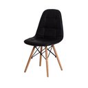 Ver imagem 1 de Cadeira Charles Eames Botonê Preta Base Madeira Preto Branco