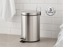 Ver imagem 2 de Lixeira Inox 3L com Pedal e Cesto Interno Banheiro e Cozinha