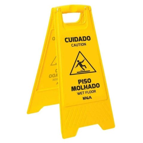 Cavalete de Sinalizacao Piso Molhado 882119 Aviso de Alerta Dobravél Kala