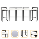 Ver imagem 1 de Kit 5 Banqueta Quadrada Preta para Balcão Ilha Cozinha Gourmet Bancada Piscina Bares Àrea de Lazer