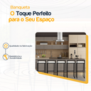 Ver imagem 3 de Kit 5 Banqueta Quadrada Preta para Balcão Ilha Cozinha Gourmet Bancada Piscina Bares Àrea de Lazer