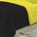 Ver imagem 3 de Edredom Dupla Face 100% Algodão Malha Solteiro Gran Moratta 01 Peça - Preto- Amarelo
