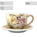 Ver imagem 3 de Caneca Jumbo com Prato de Porcelana 500 ml Xícara Consumê para Sopa Cereal Pintada a Mão AZALEIAS BR