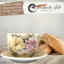 Ver imagem 5 de Caneca Jumbo com Prato de Porcelana 500 ml Xícara Consumê para Sopa Cereal Pintada a Mão AZALEIAS BR