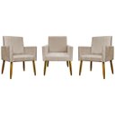 Ver imagem 1 de Kit 3 Poltronas Decorativa Para Sala Recepção Escritório Mari Suede Cores