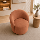 Ver imagem 5 de Poltrona Decorativa Yara Base Giratória Boucle Sala Estar Quarto Recepção Confortável