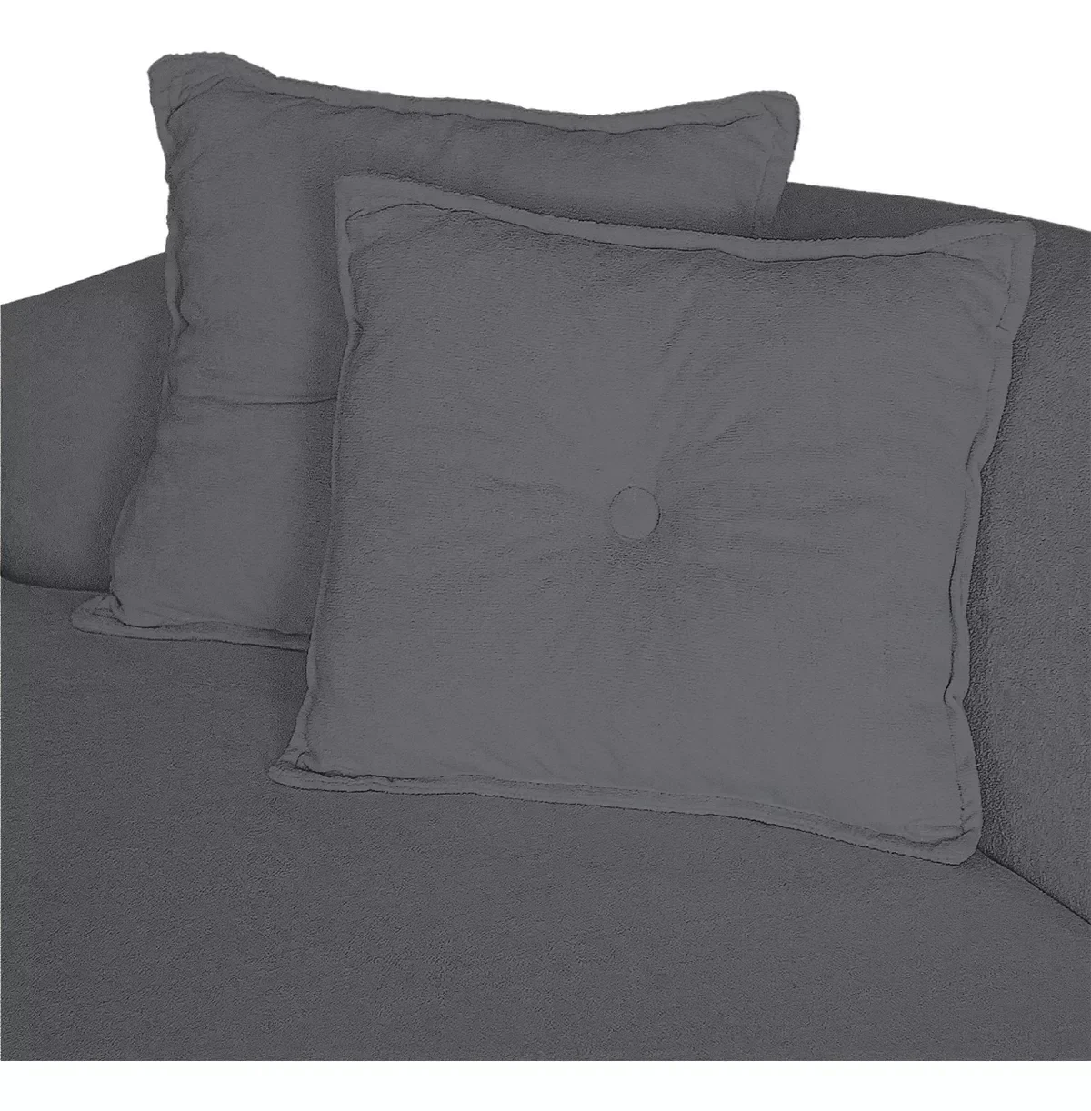 Sofá Feijão Curvo Pequeno 2 Lugares Moderno Forma Orgânica Bouclé Cinza - 5