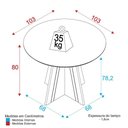 Ver imagem 3 de Mesa De Jantar Redonda 103cm Multimóveis Cr50047 Carvalho/cinza Carvalho/cinza