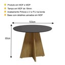 Ver imagem 4 de Mesa De Jantar Redonda 103cm Multimóveis Cr50047 Carvalho/cinza Carvalho/cinza