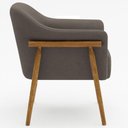 Ver imagem 5 de Kit 02 Poltronas Luna Base Madeira Bouclé Marrom - Nexta Casa