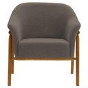 Ver imagem 4 de Kit 02 Poltronas Luna Base Madeira Bouclé Marrom - Nexta Casa