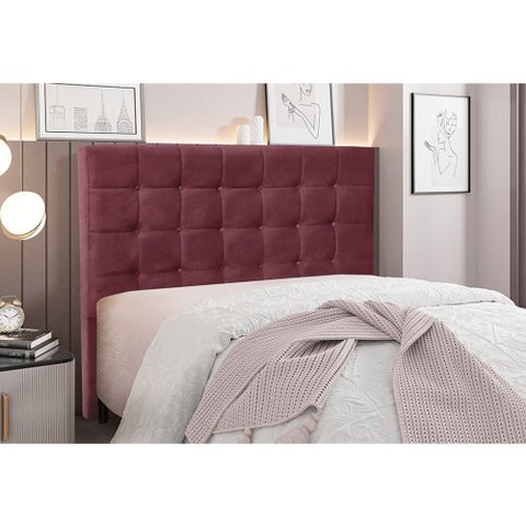 Cabeceira Cama Box Queen 160 Cm Verona Veludo S04 - D'Rossi