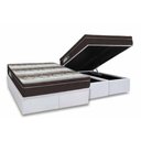 Ver imagem 1 de Cama Box Baú Queen Colchão Ortopédico Ortobom Light + Base Crc Courano White 158x198