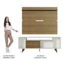 Ver imagem 6 de Rack Madesa Cancun com Pés e Painel para TV até 65 Polegadas Branco/Rustic 9B5Z Cor:Branco/Rustic/Ru