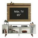 Ver imagem 4 de Rack Madesa Cancun com Pés e Painel para TV até 65 Polegadas Branco/Rustic 9B5Z Cor:Branco/Rustic/Ru
