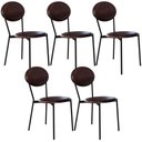 Ver imagem 1 de Kit 05 Cadeiras Estofada para Sala de Jantar Azuri Preto C01 Courino Café - Lyam Decor