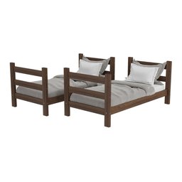 Beliche Madeira Maciça - vira 2 Camas - para Colchão 78/88 x 188cm Dubai Multimóveis CR4137 - 5 Beliche Madeira Maciça - vira 2 Camas - para Colchão 78/88 x 188cm Dubai Multimóveis CR4137 - 5