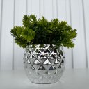 Ver imagem 4 de Decoração sala rack vaso geométrico prateado abacaxi decor