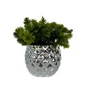 Ver imagem 1 de Decoração sala rack vaso geométrico prateado abacaxi decor