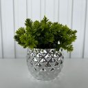 Ver imagem 2 de Decoração sala rack vaso geométrico prateado abacaxi decor