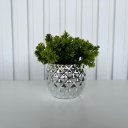 Ver imagem 3 de Decoração sala rack vaso geométrico prateado abacaxi decor