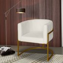 Ver imagem 2 de Poltrona Base Industrial Dourado para Sala Lety Blouclê Bege D'Rossi