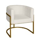 Ver imagem 1 de Poltrona Base Industrial Dourado para Sala Lety Blouclê Bege D'Rossi