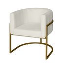 Ver imagem 3 de Poltrona Base Industrial Dourado para Sala Lety Blouclê Bege D'Rossi