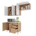 Ver imagem 6 de Cozinha Modulada Estela 200cm Aéreo e Balcão 3 Peças Cor:freijó com Branco