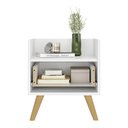 Ver imagem 5 de Mesa de Cabeceira 40cm Retrô Multimóveis V4041 Branca/Natural