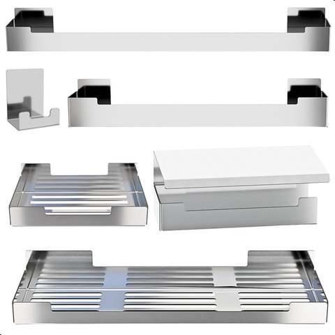 Kit de Acessórios para Banheiro 6 Peças Adesivo Inox F.elg