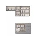 Ver imagem 6 de Cozinha Modulada 200cm Americana 3 Peças 6 Portas 3 Gavetas Henn - Cinza