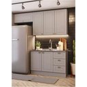 Ver imagem 1 de Cozinha Modulada 200cm Americana 3 Peças 6 Portas 3 Gavetas Henn - Cinza