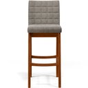 Ver imagem 6 de Kit 03 Banquetas Altas Para Cozinha Sala De Jantar Fixa Mila B04 Bouclê Bege - Lyam Decor