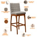 Ver imagem 4 de Kit 03 Banquetas Altas Para Cozinha Sala De Jantar Fixa Mila B04 Bouclê Bege - Lyam Decor